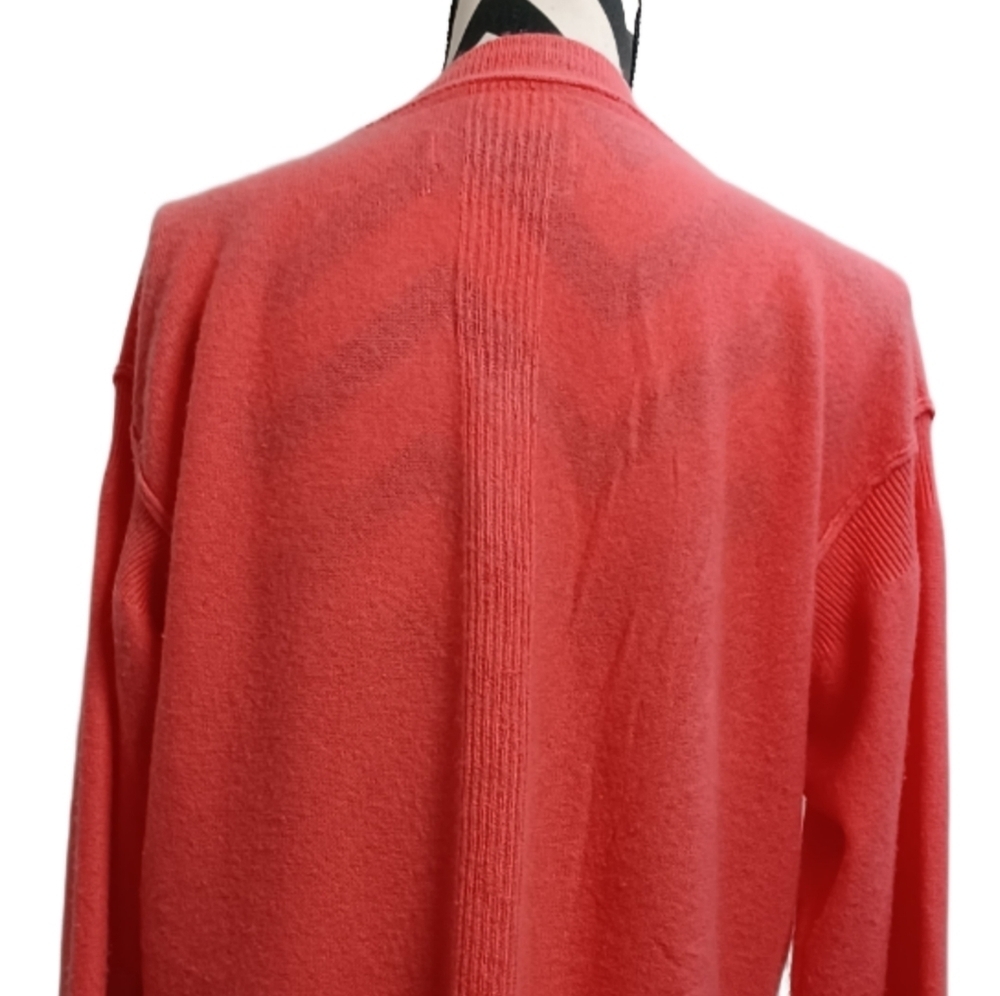 Anthropologie Pilcro 100% Cashmere Old Money Coral Button Down Front Cardigan - Picture 5 of 12